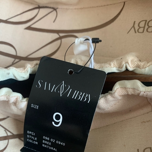 Sam & Libby Black Cream Ballet Flats Women’s Shoes Size 9 Elastic Bow NWT - Picture 5 of 7